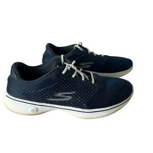 Skechers GoWalk 4 Navy Blue Mesh Walking Shoes Goga Max 5GEN Quick-Fit